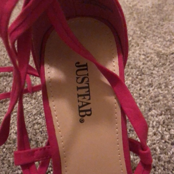 Hot pink 4inch heels with wrap around ankle strap - Picture 3 of 3